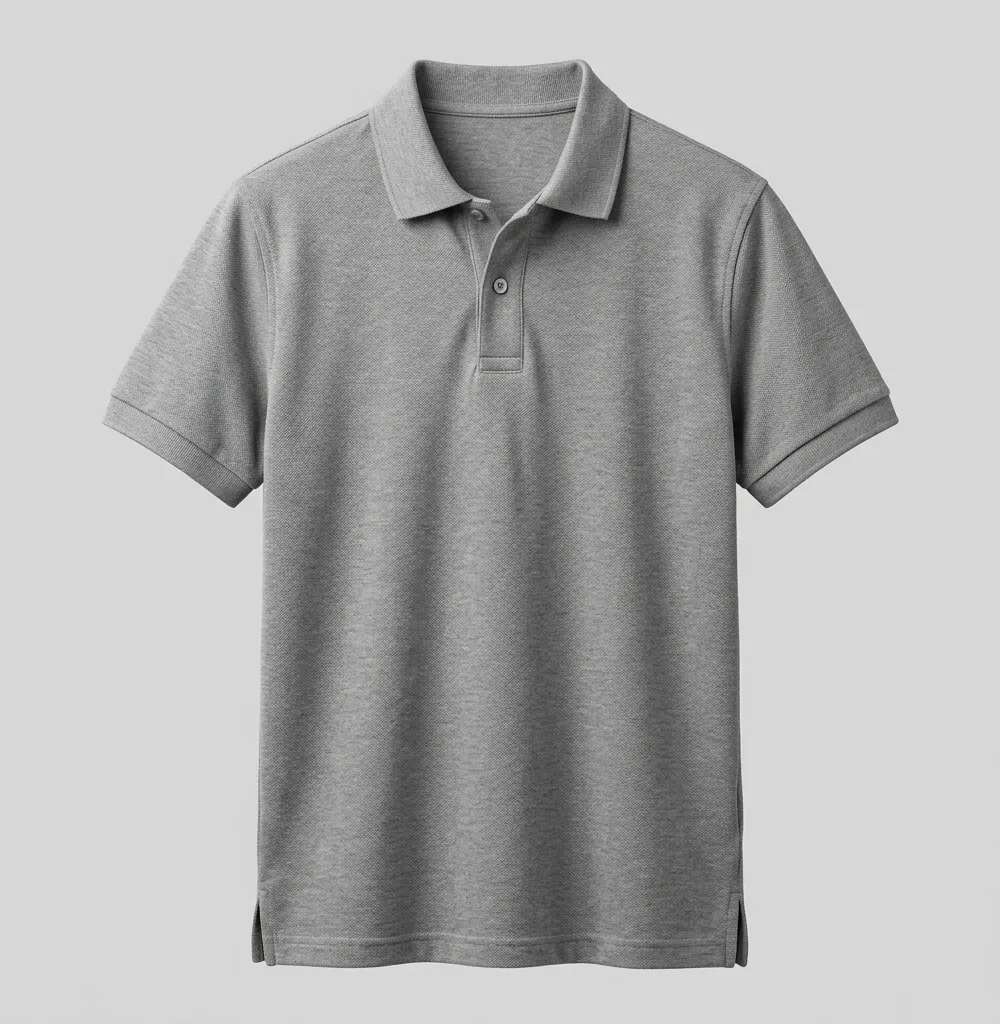 เสื้อโปโลทรงคลาสสิก เนื้อผ้าจูติไมโคร สีเทาพรีเมียม ตัวอย่างงานรับผลิตจากโรงงานผลิตเสื้อโปโล